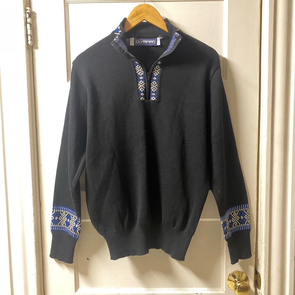 OLYMPIAN 80's Vintage Women’s Wool Ski Sweater Size Large